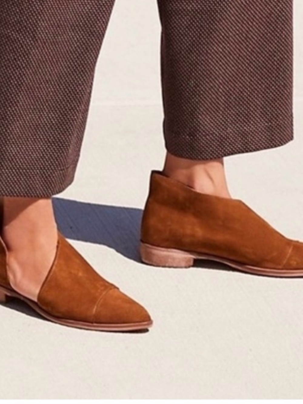 Free People Suede Tan Cutout Flats- Flat Royale (38)